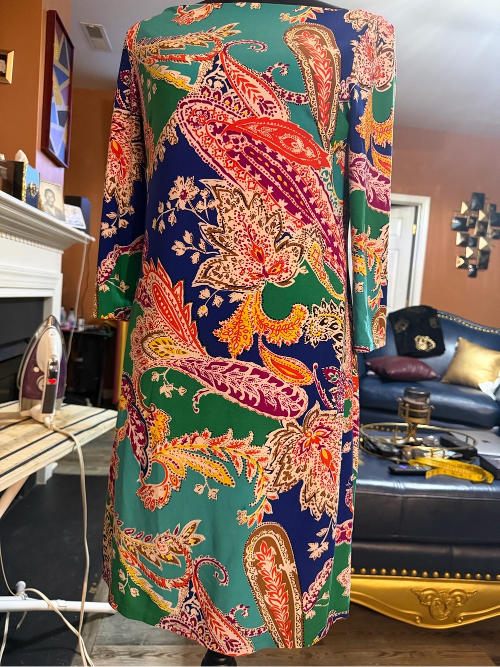 Ralph Lauren Vibrant Paisley Paisley Sheath  Dress